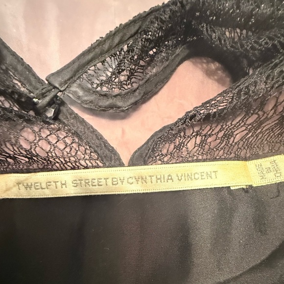 Twelfth Street by Cynthia Vincent Silk Black Lace Mini Dress XS - Picture 6 of 10